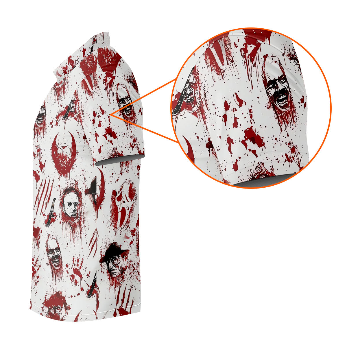 Bloody Horror Character Halloween Golf Shirt, Women's Golf Tops, Golf Shirts For Women