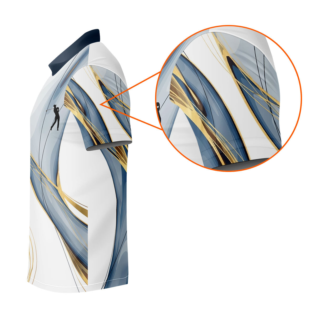 Abstract Line Art Retro Golf Shirt, Golf Shirts For Men, Polo Shirts For Men, Golf Gift For Men