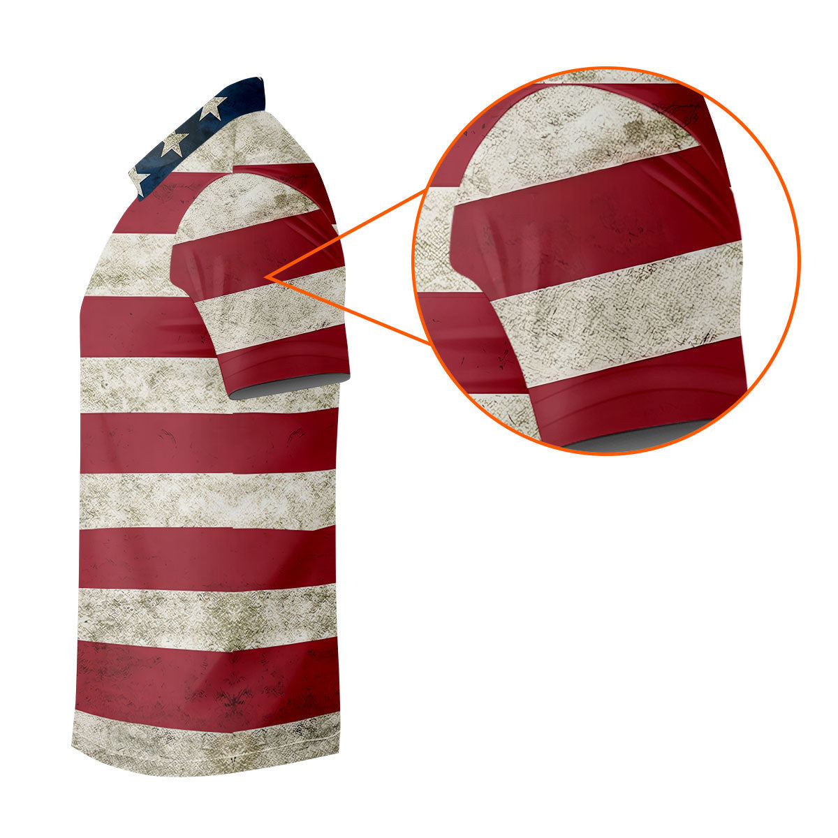 Distressed US Flag Golf Shirt, 250 Years Patriotic 4th Of July Golf Shirts For Men