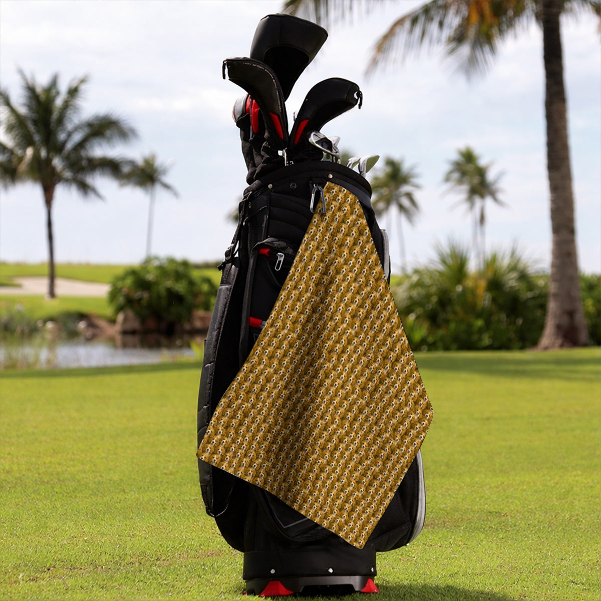 Beagle Pattern Golf Towel, Beagle Dog Golf Towels, Funny Golf Gift For Golfer