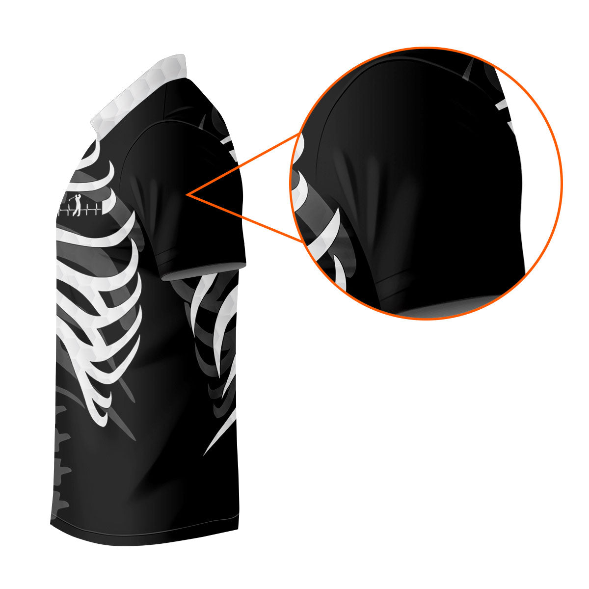 X-Ray Skeleton Rib Cage Halloween Golf Polo Shirt, Mens Golf Polo, Mens Golf Shirts