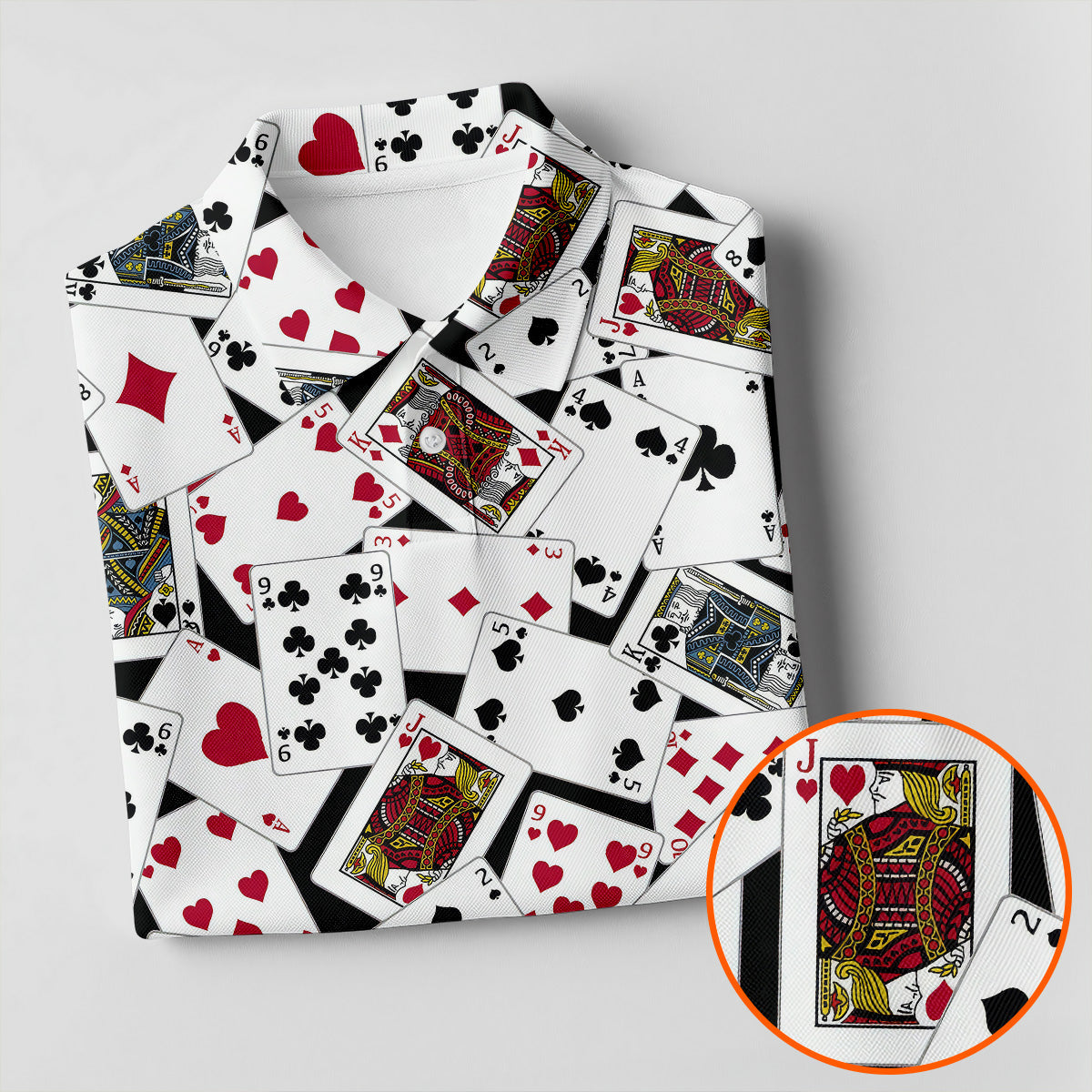 Playing Cards Poker Pattern Hawaiian Golf Shirt, Golf Polo Shirts For Men, Mens Golf Apparel
