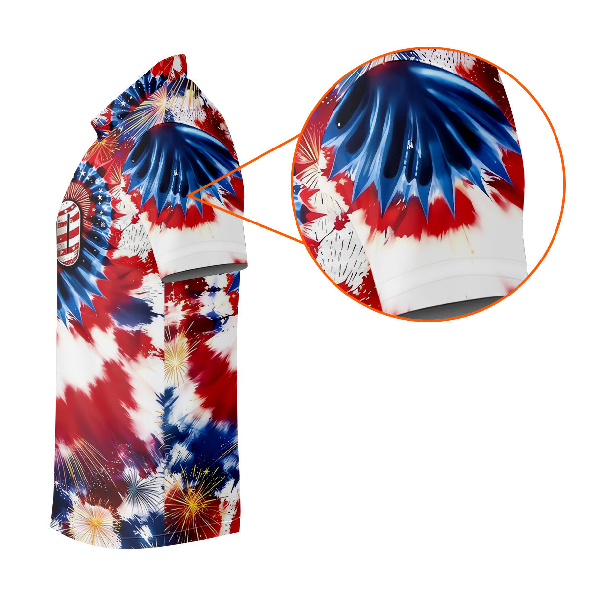 250 Years Red White Blue Tie Dye Print Patriotic Golf Shirt, 4th Of July Golf Shirts For Men
