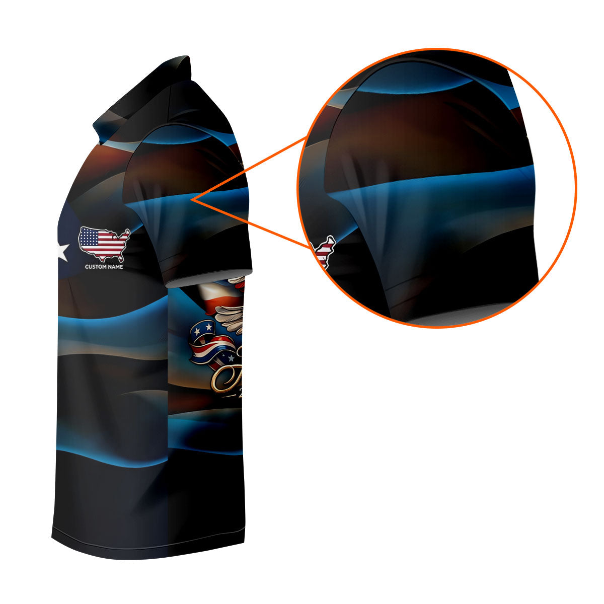 Red White Blue Bald Eagle Patriotic Golf Shirt, America 250th Anniversary Golf Shirts For Men