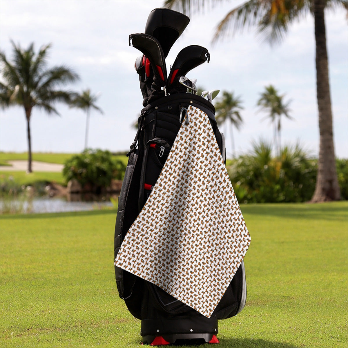 Funny Dog Pattern Golf Towel, Poodle Golf Towels, Golf Gift For Golfer