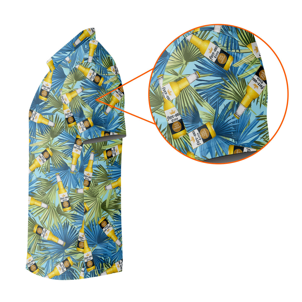 Funny Tropical Beer Bottle Pattern Golf Polo Shirt, Golf Tops For Women, Performance Golf Shirt