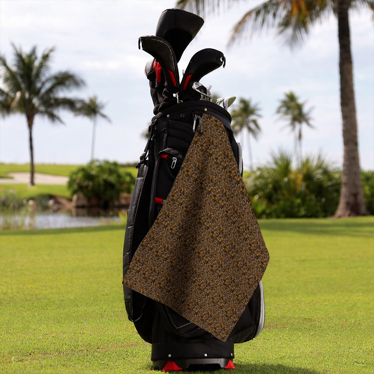 German Shepherd Pattern Golf Towels, Funny German Shepherd Towel, Dog Lover Golf Gift