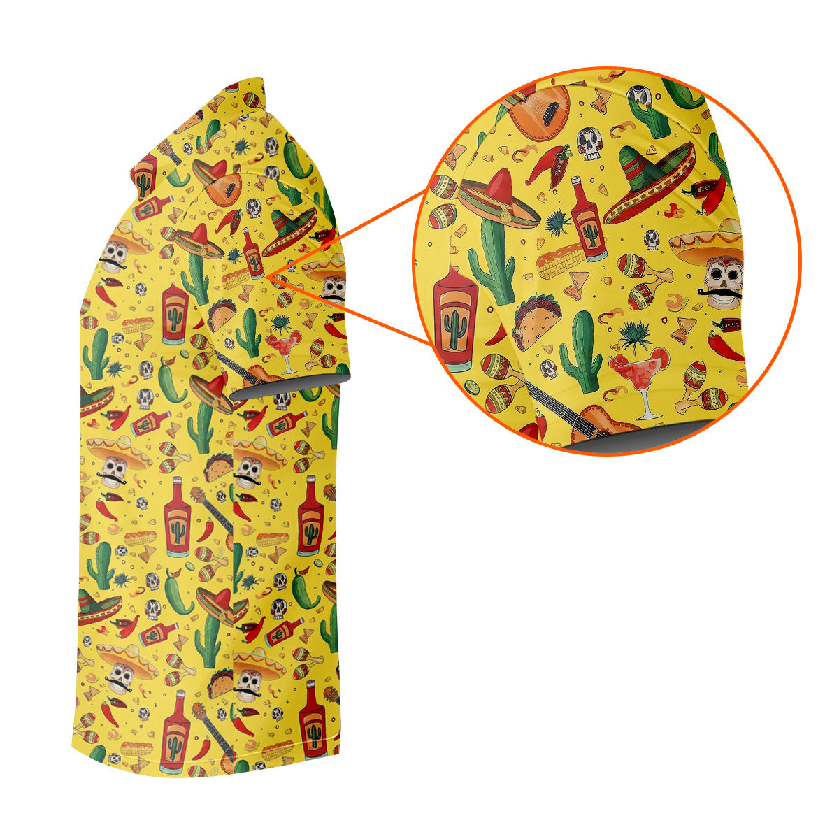 Skulls With Sombreros Funny Cinco De Mayo Fiesta Themed Golf Tops For Men, Golf Shirts For Men