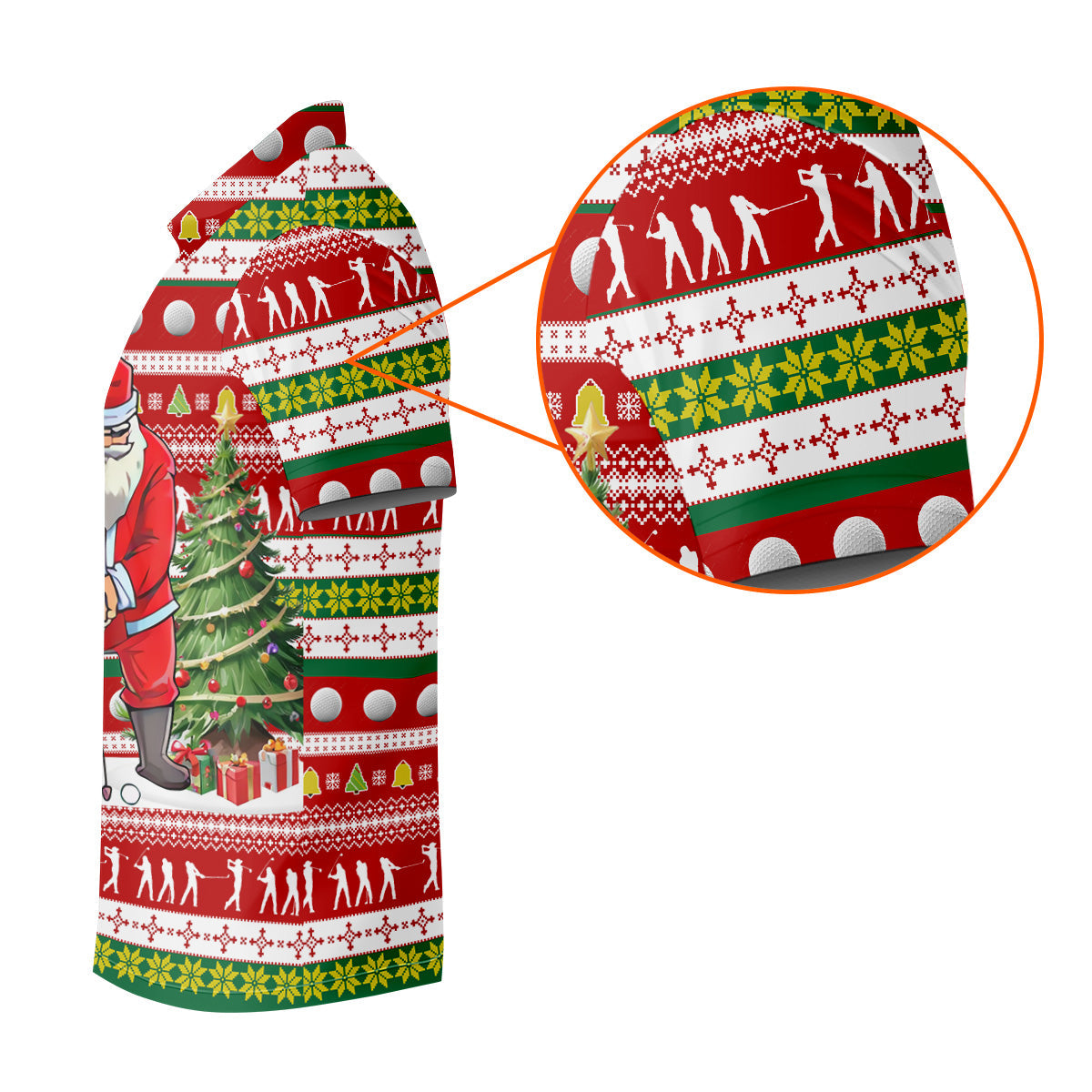 The Santa Claus Golf Pose Christmas Golf Shirt, Fun Golf Shirts For Men, Christmas Presents For Golfers