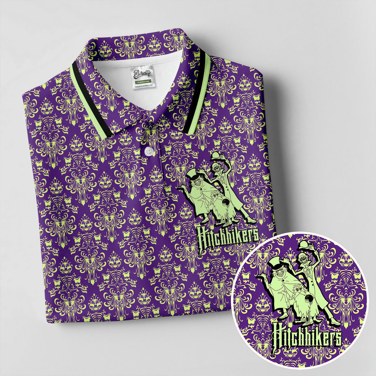 Hitchhikers Horror Character Polo Shirt, Golf Shirts For Women, Halloween Tops For Women