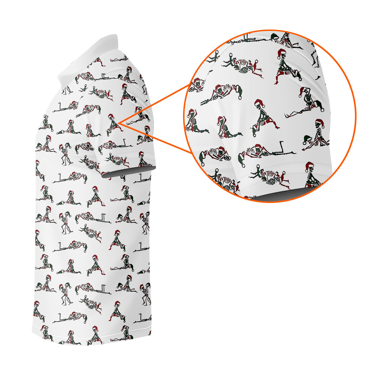 Funny Skeleton Christmas Golf Shirt, Fun Golf Shirts For Men, Polo Shirts For Men, Golf Gift For Men