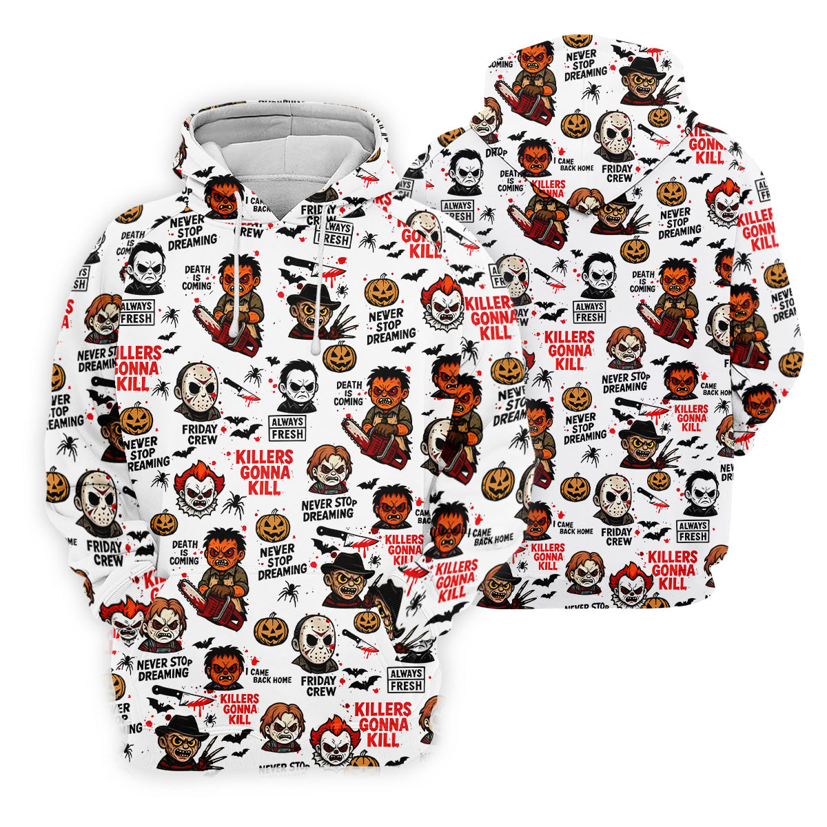 Classic Horror Characters Halloween Golf Shirt, Men's Golf Polo Shirt Horror Movie Shirt
