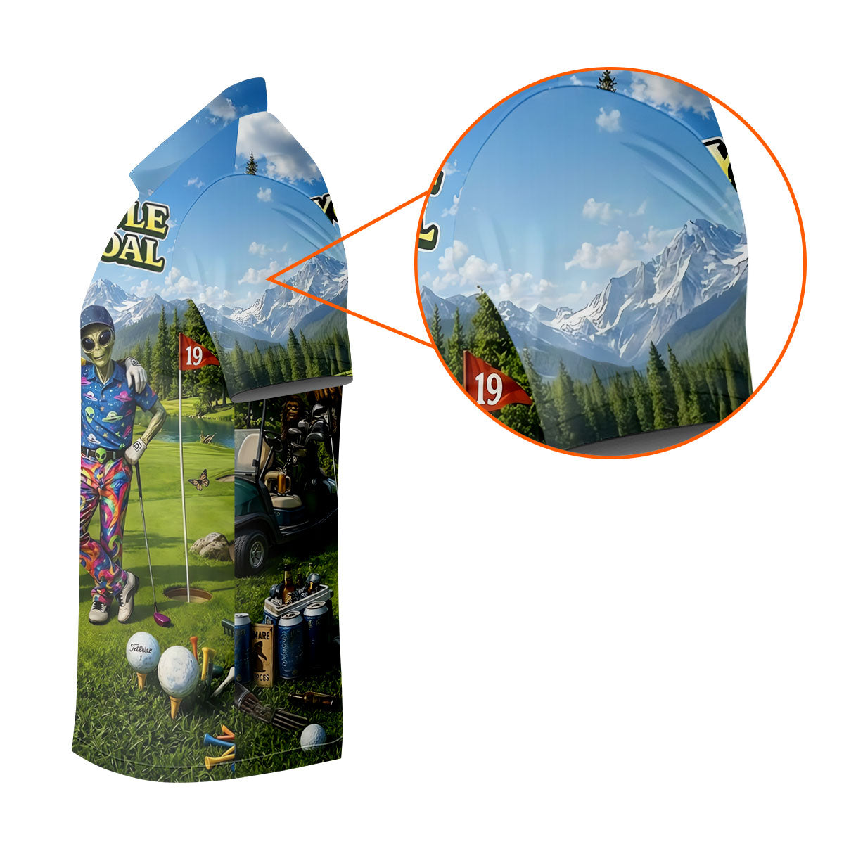 Your Hole Is Our Goal Funny Bigfoot Alien Golf Polo Shirt, Ladies Golf Top, Golf Shirt