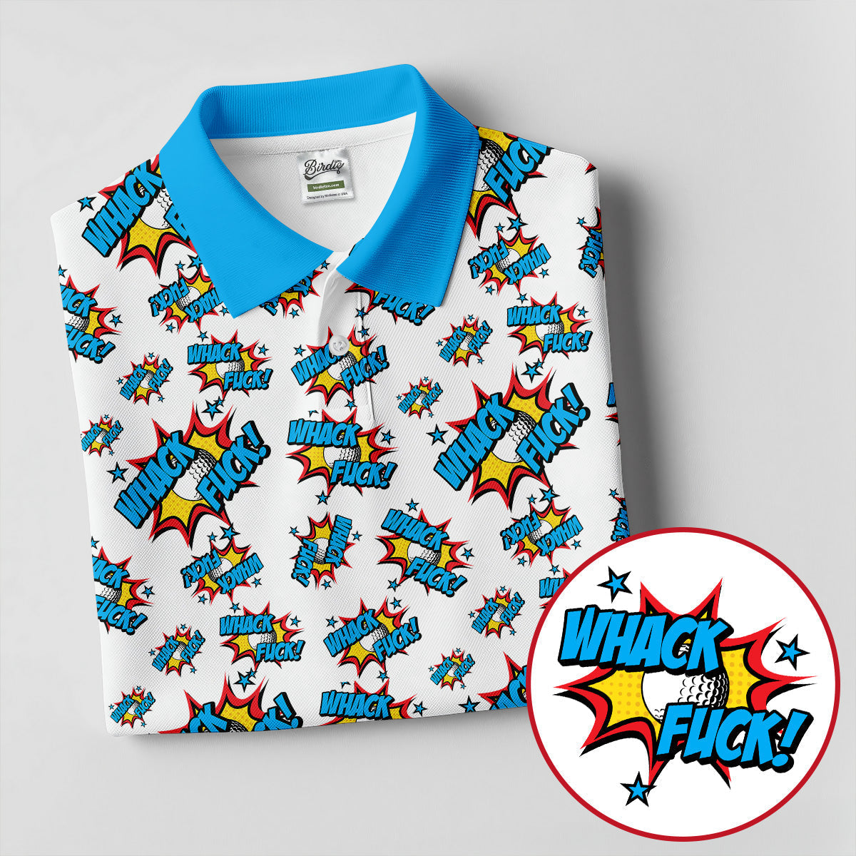 Funny Whack F*ck Comic Golf Ball Polo Shirt, Ladies Golf Shirts, Golf Polo For Women