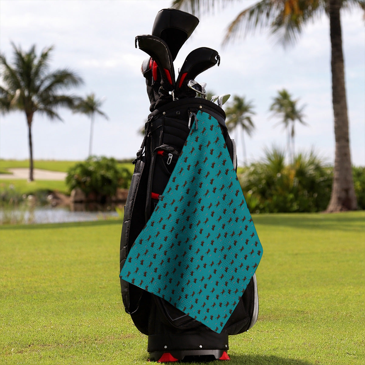 Frenchie Golf Towel, French Bulldog Pattern Towels, Funny Golf Gift For Golfer