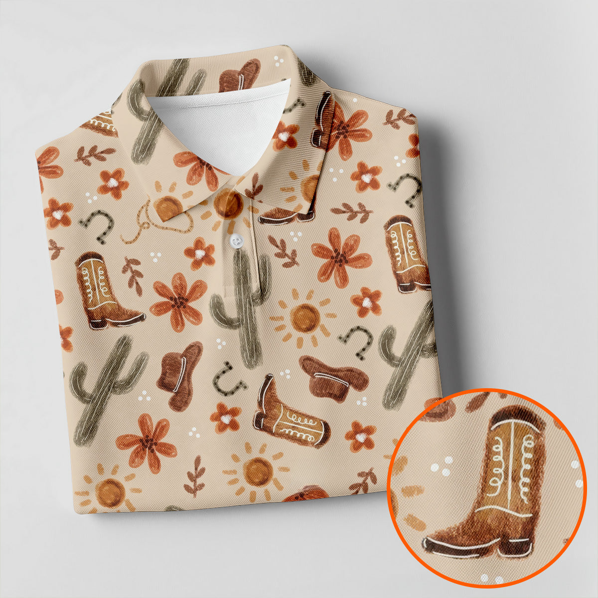 Colorful Western Cowboy Boots Pattern Hawaiian Golf Shirt, Golf Apparel For Men, Mens Golf Polo (Copy)
