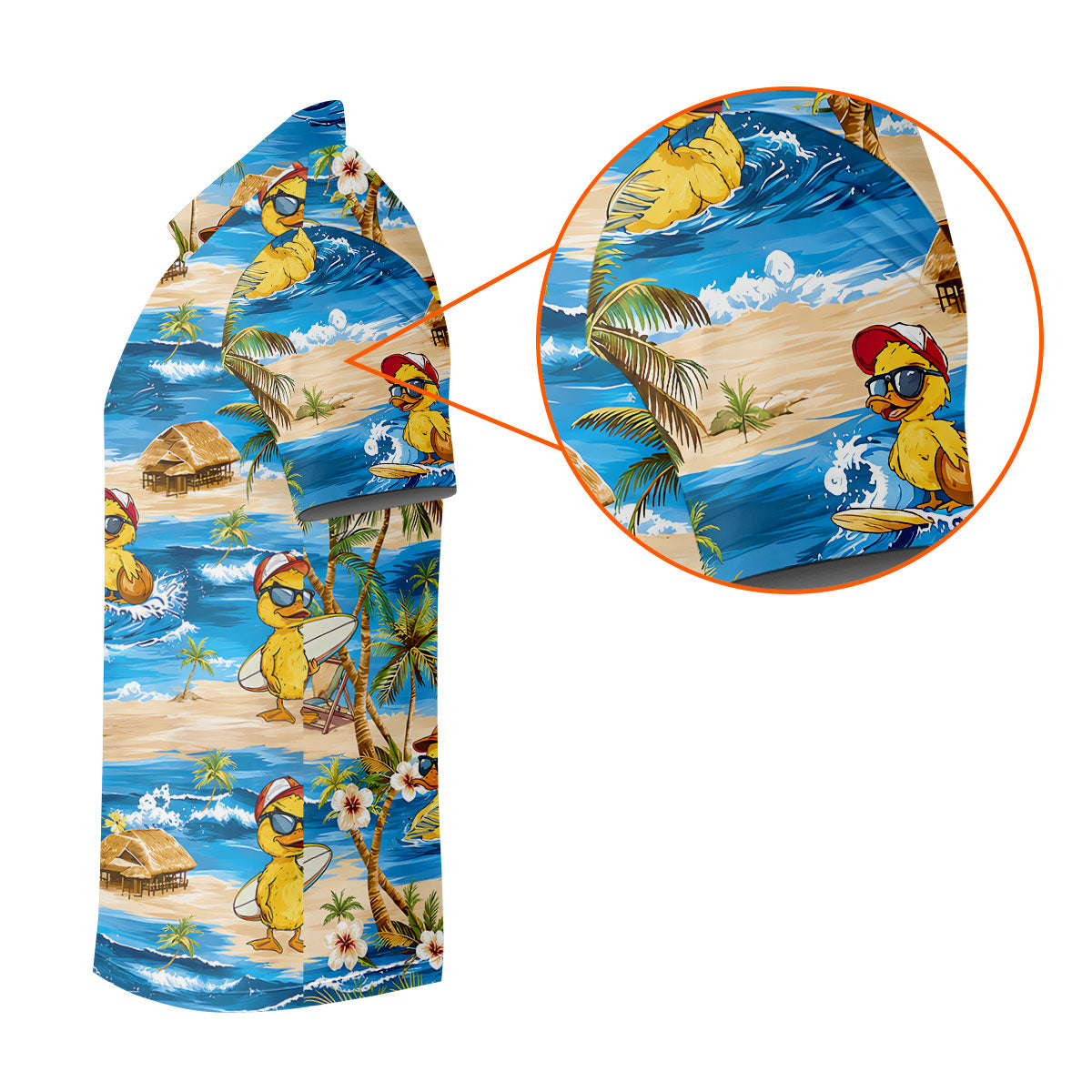 Cool Duck Hawaiian Golf Shirt, Surfing Duck Beach Women's Golf Polo, Polo Shirts For Women