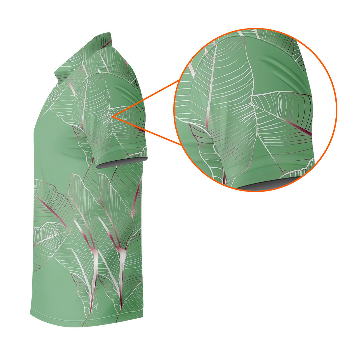 Tropical Leaves Green Golf Shirt, Summer Hawaiian Golf Shirt, Golf Shirts For Men
