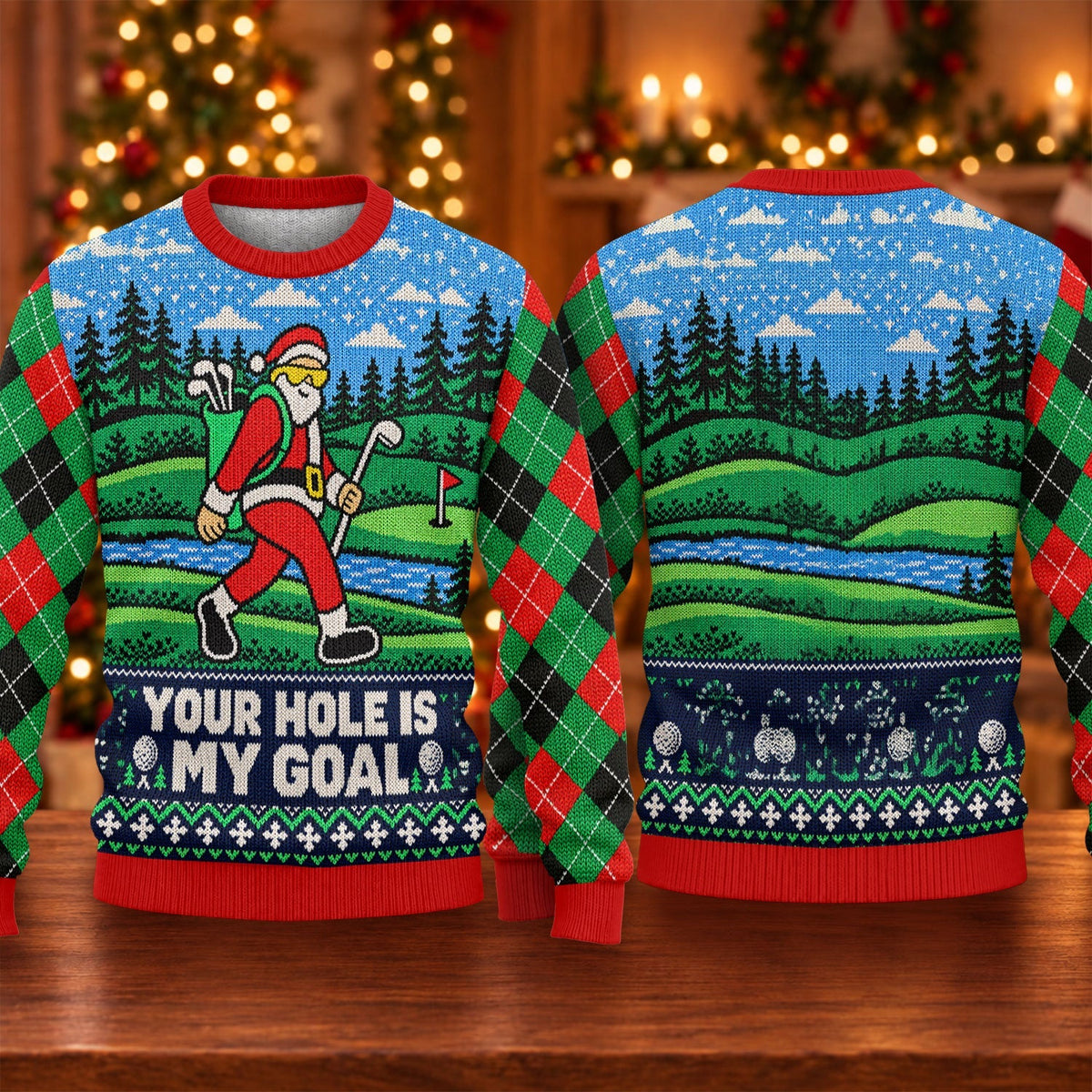 Your Hole Is My Goal Ugly Christmas Sweater, Ugly Sweater Party, Golf Lover Gifts