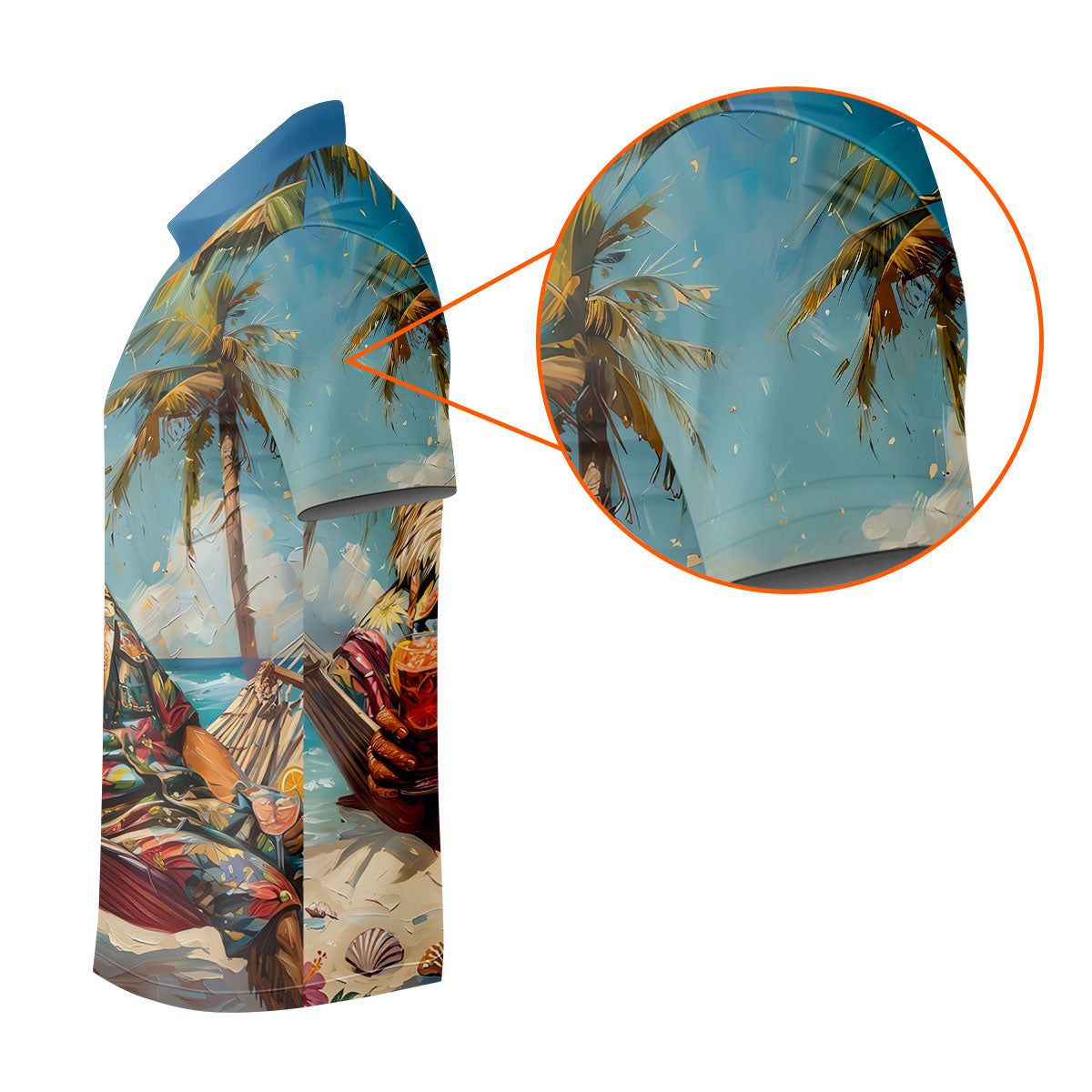 Cool Bald Eagle Tropical Vacation Hawaiian Golf Shirt, Vibrant Color Golf Shirts For Men
