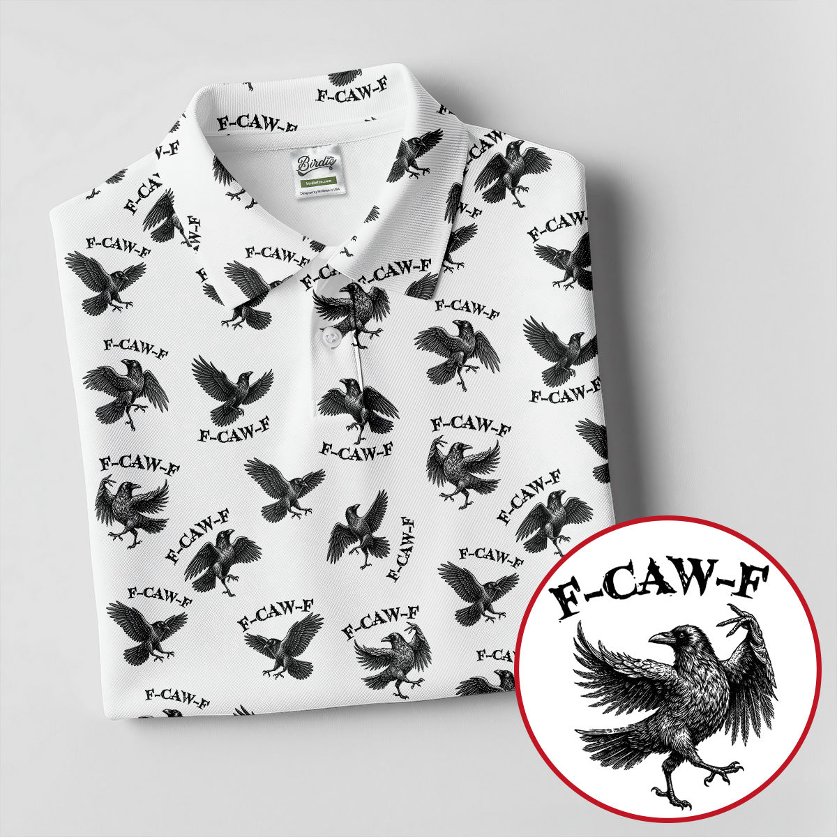 F-Caw-F Raven Halloween Golf Polo Shirt, Women's Halloween Shirt, Golf Apparel For Women
