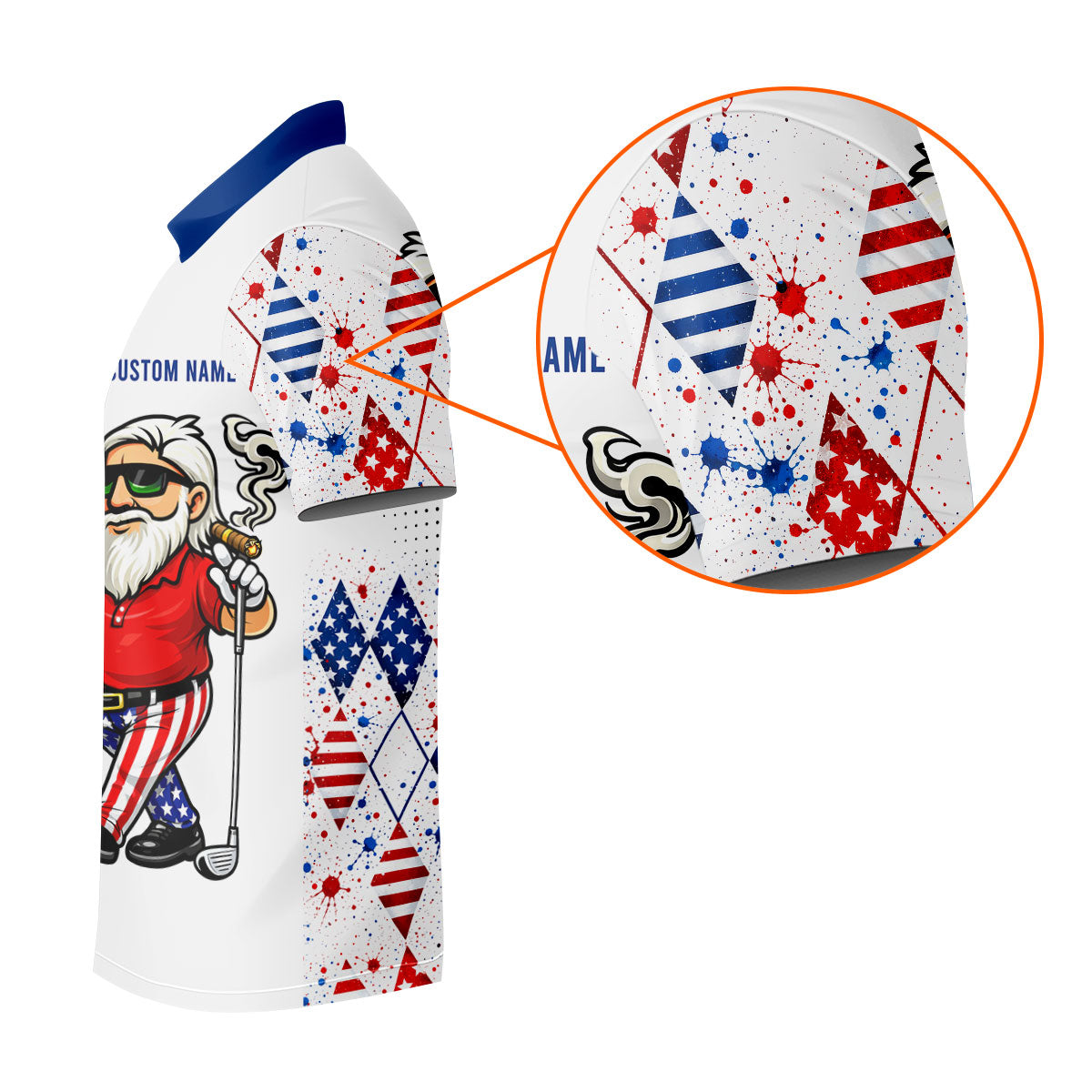 Patriotic Man Golf And Beer Argyle Pattern 4th Of July Golf Shirt, 250 Years Golf Shirts For Men