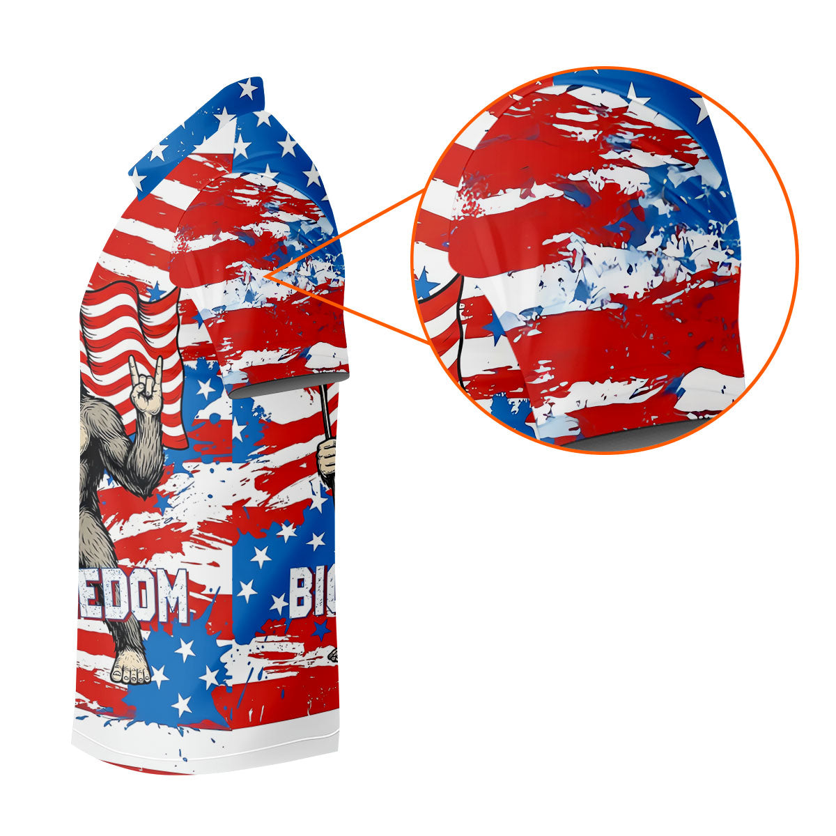 Bigfreedom Red White Blue Patriotic Bigfoot 4th Of July Golf Shirt, 250 Years Golf Shirts For Men