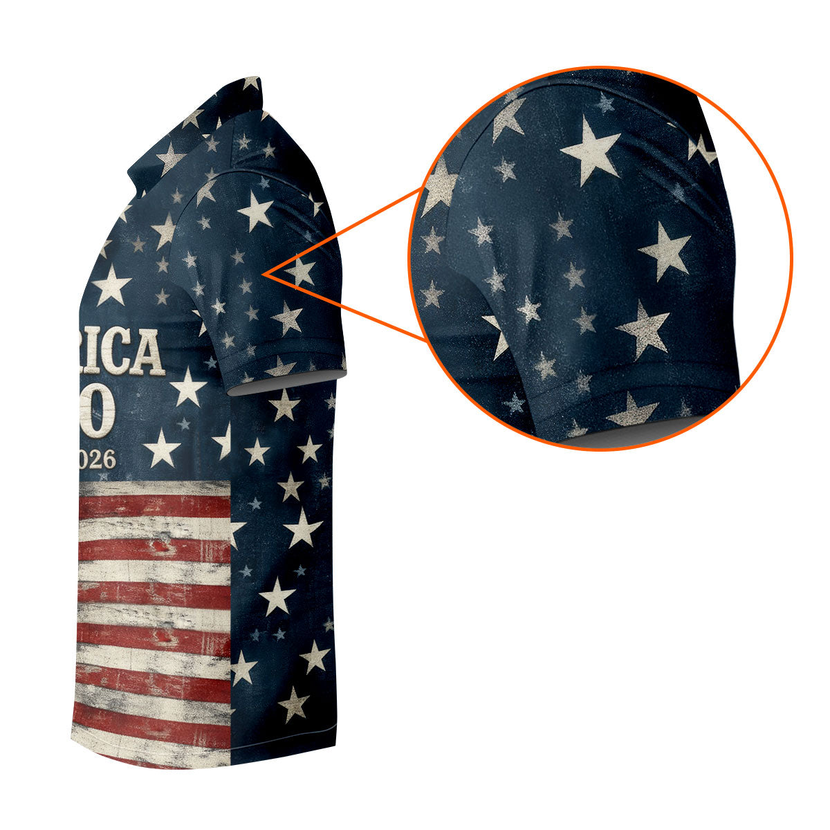 America 250 Distressed Flag 4th Of July Golf Shirt, Stars And Stripes Vintage Patriot Golf Shirts For Men