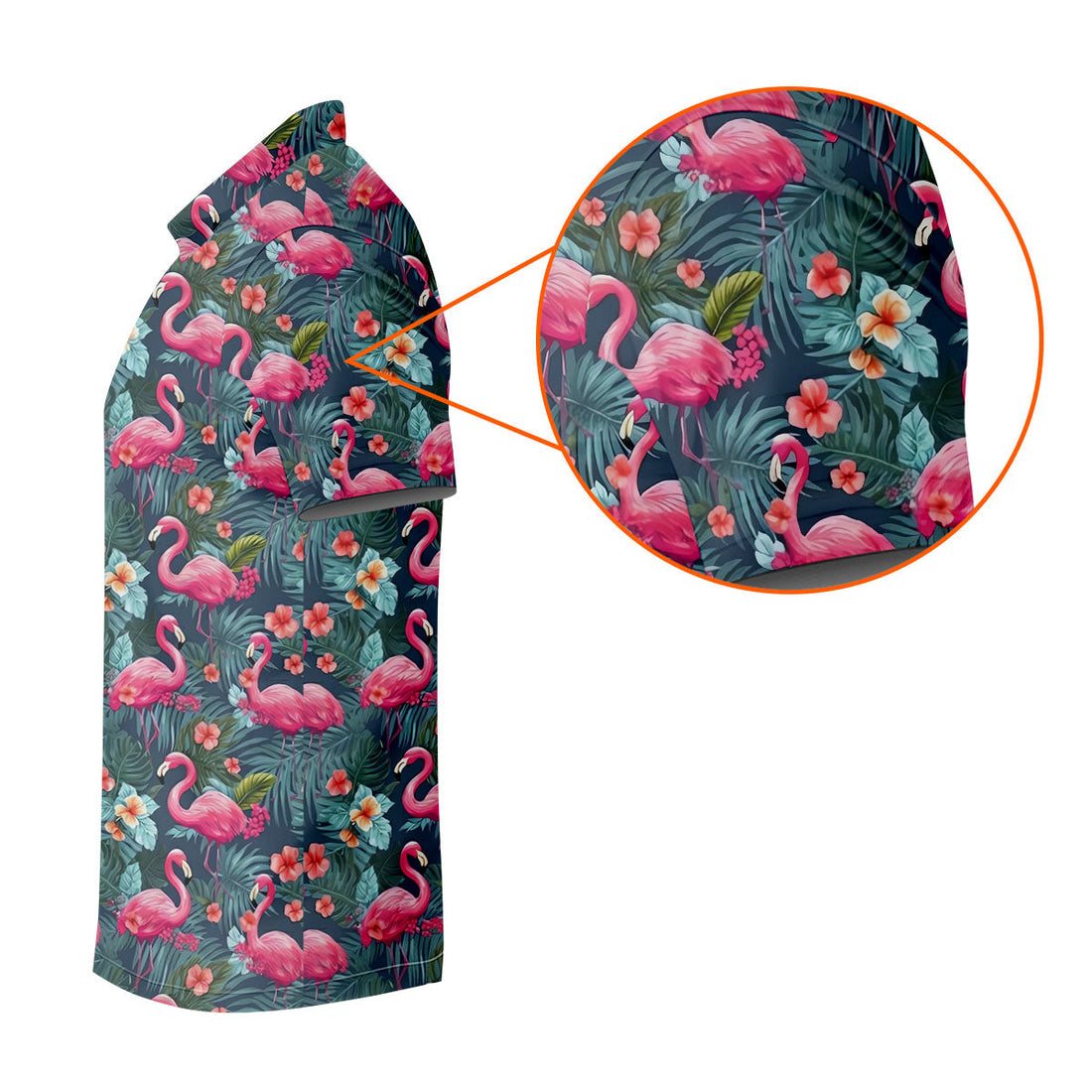 Pink Flamingo Tropical Floral Golf Polo Shirt, Hawaiian Golf Shirt, Golf Shirts For Men