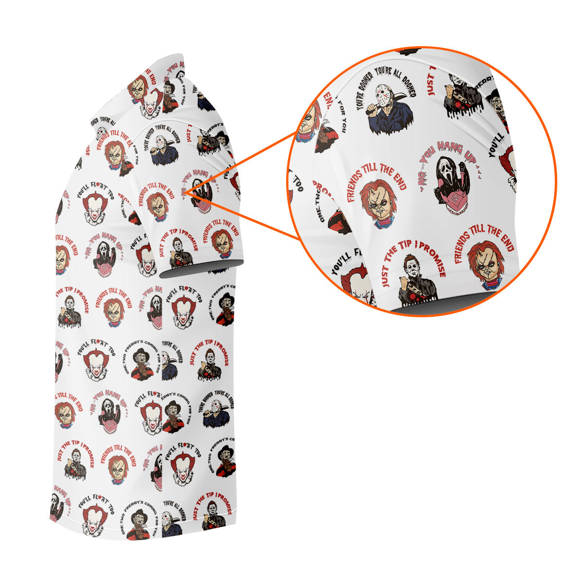 Just The Tip I Promise Horror Character Villains Golf Polo Shirt, Womens Golf Polo, Ladies Golf Shirts