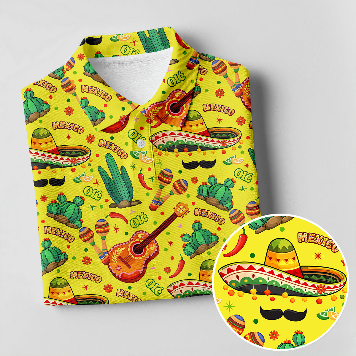 Olé Mexico Mexican Instruments Ladies Golf Tops, Cinco De Mayo Celebration Golf Shirt For Women
