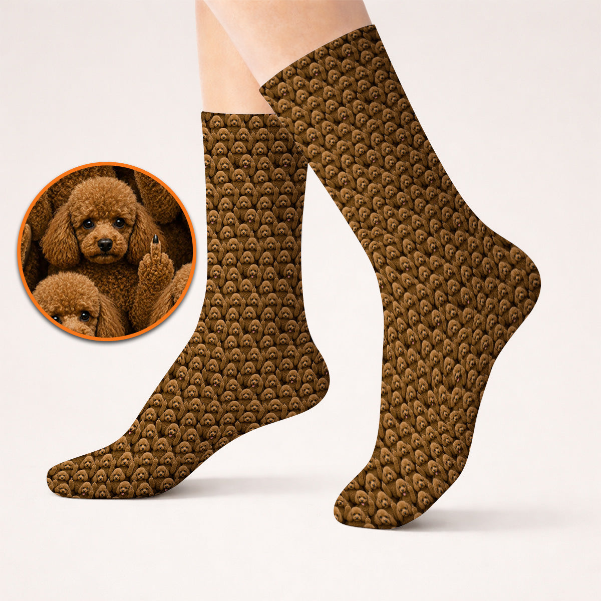 Poodle Dog Golf Socks, Funny Poodle Pattern Golf Sock, Golf Gift For Golfer