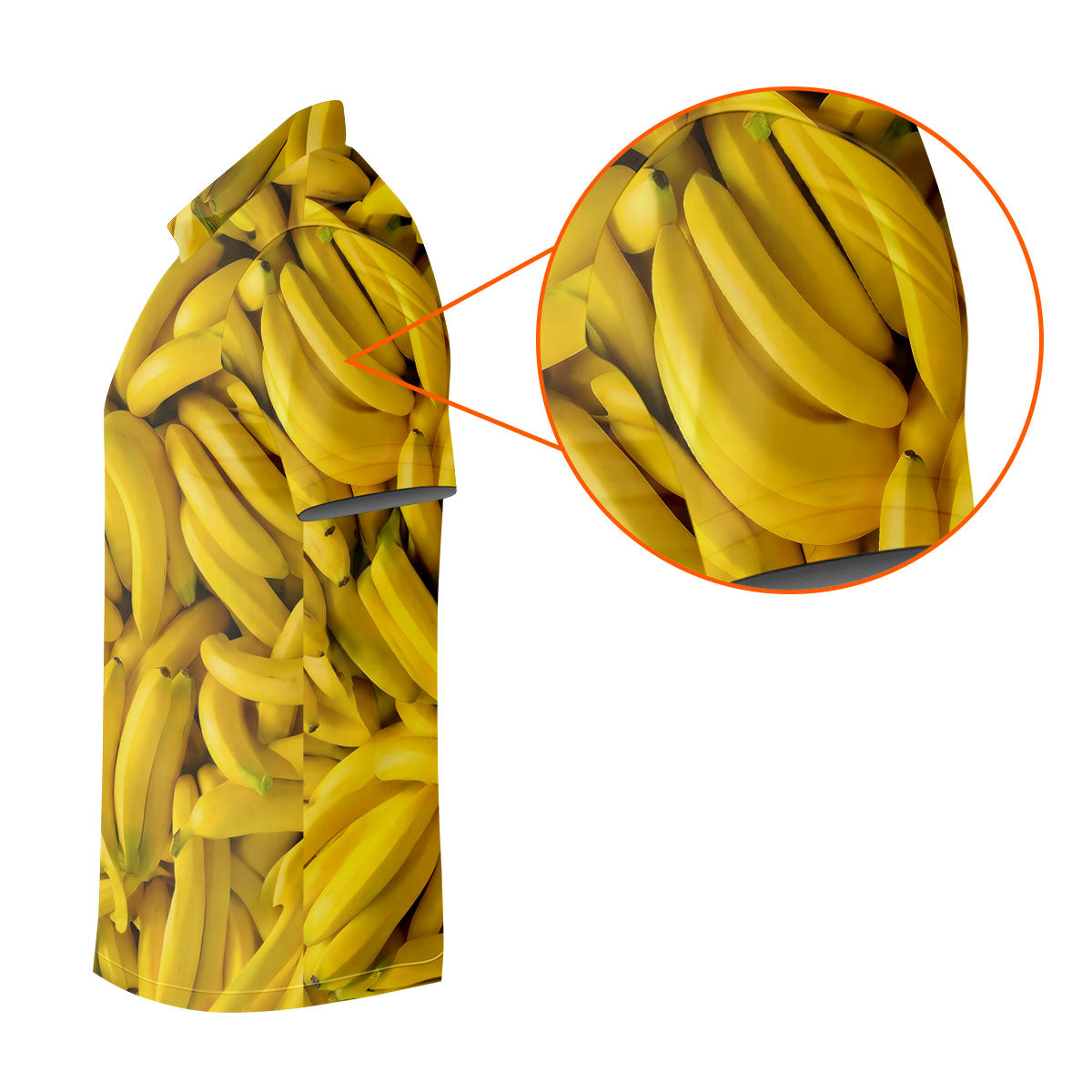 Realistic Banana Print Hawaiian Golf Shirt, Polo Shirts For Men, Mens Golf Apparel