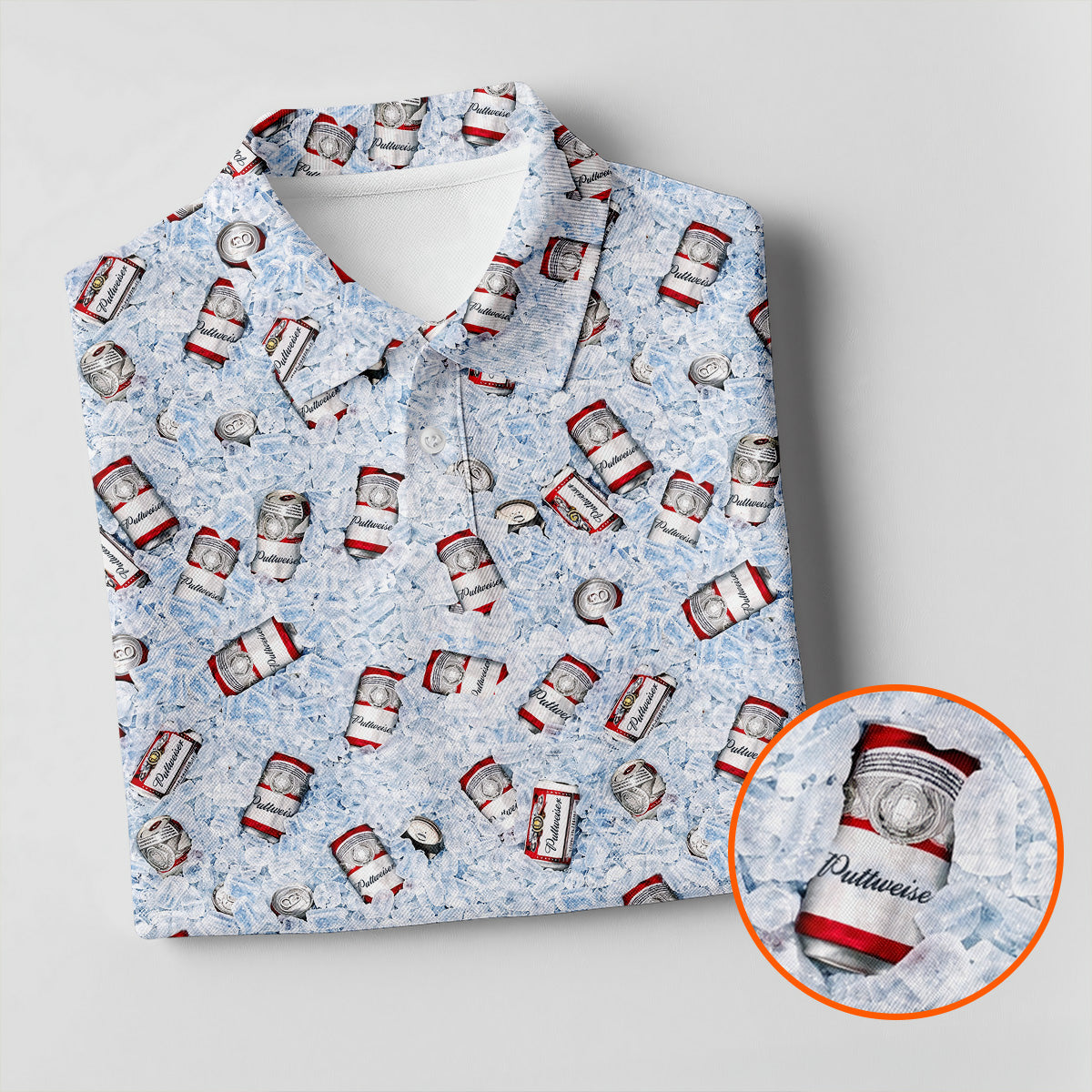 Puttweiser Men's Funny Golf Shirts, Golf And Beer Polo Shirts For Men, Golf Shirts For Men
