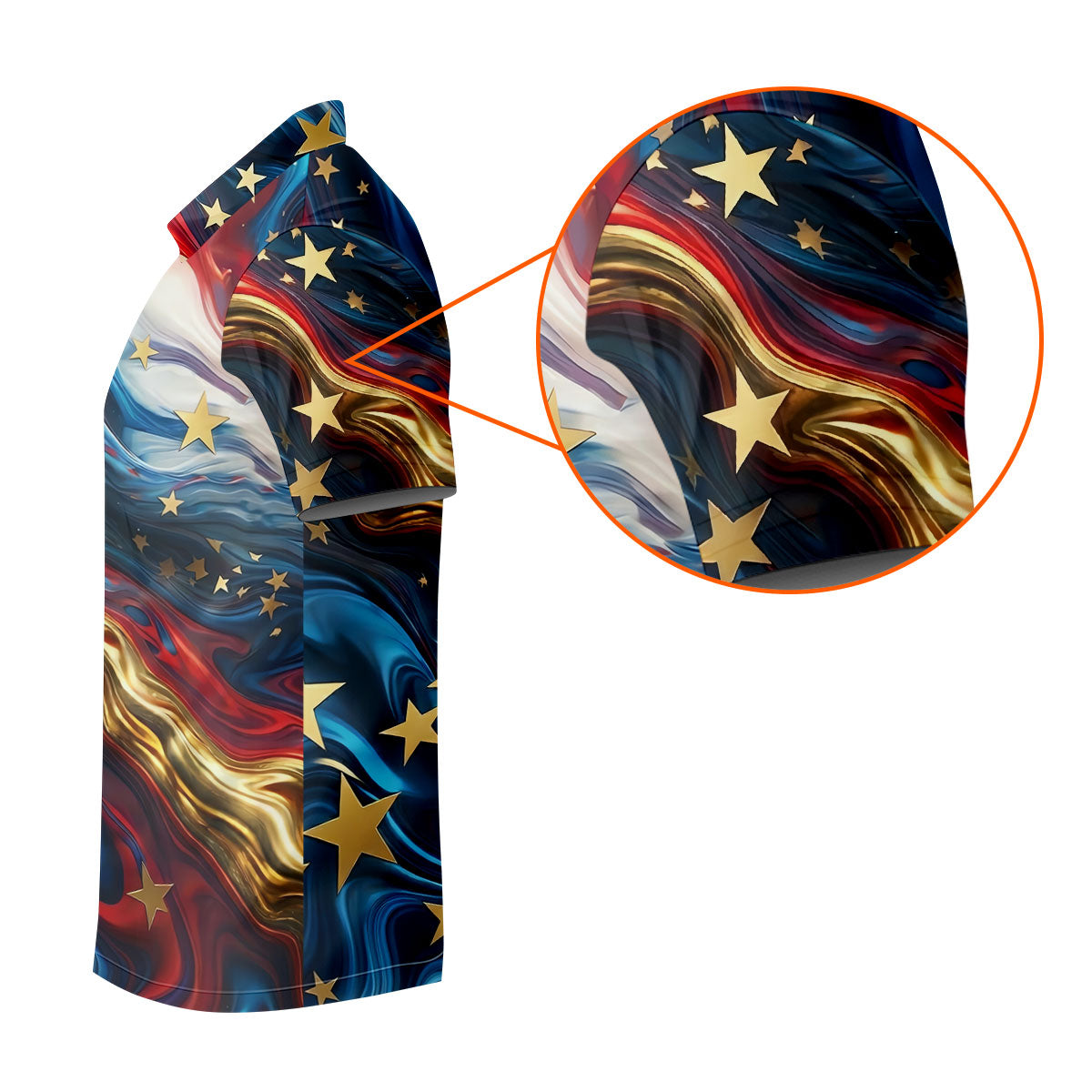 Abstract American Flag Stars Golf Polo Shirt, Women’s Golf Polo, Performance Golf Shirt