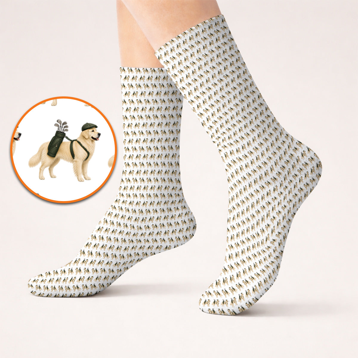 Golden Retriever Golf Sock, Funny Pattern Golf Socks, Golden Retriever Dad Gift