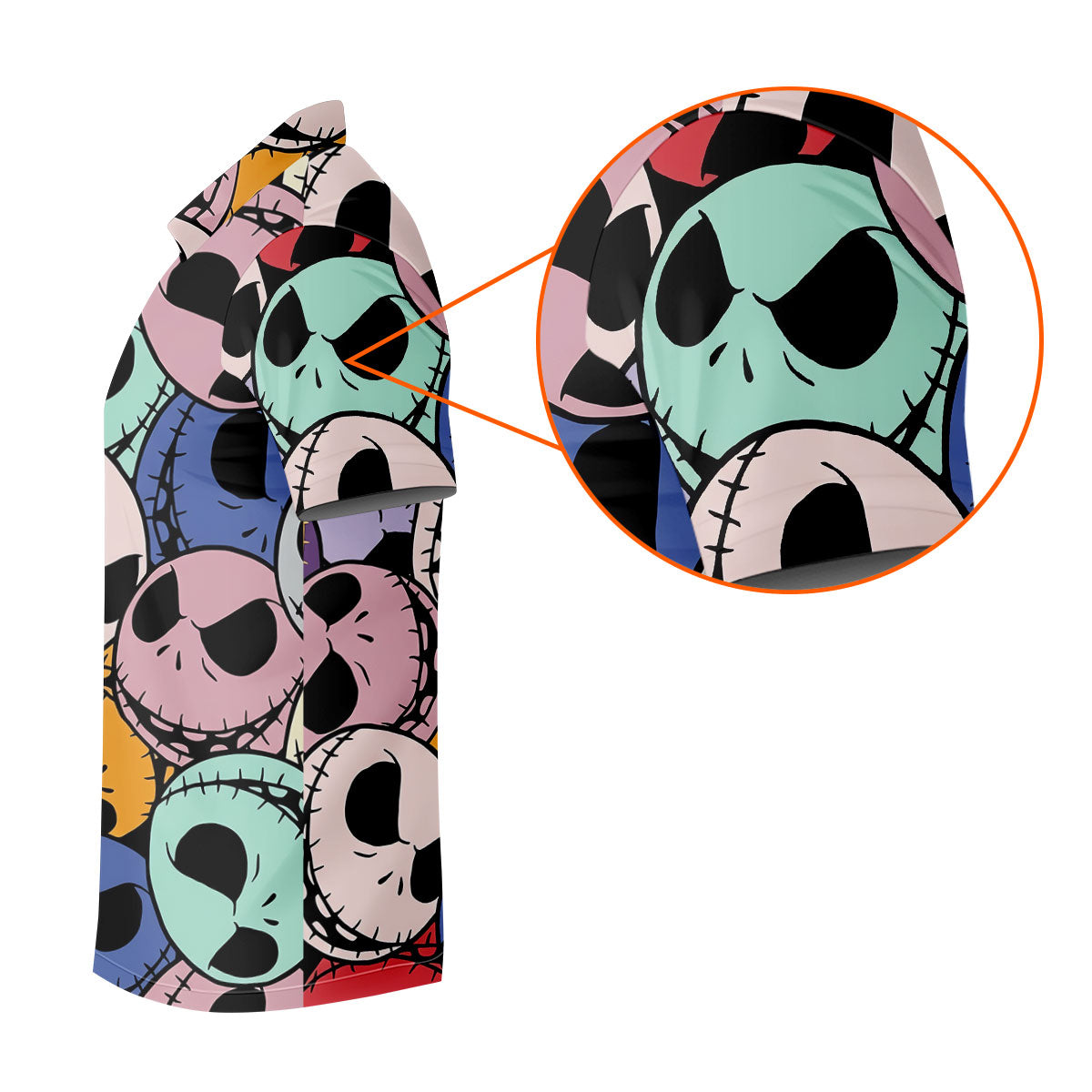 Colorful Cartoon Skull Halloween Golf Polo Shirt, Women’s Golf Polo, Ladies Golf Tops