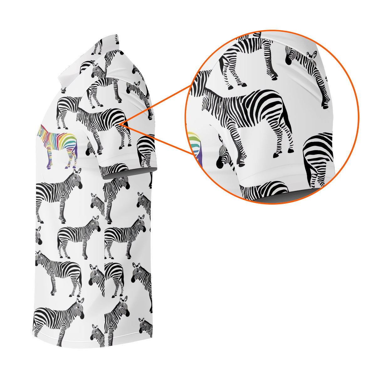 Rainbow Zebra Be Yourself Pride Month Support Golf Tops For Men, LGBT Community Polo Shirts For Men