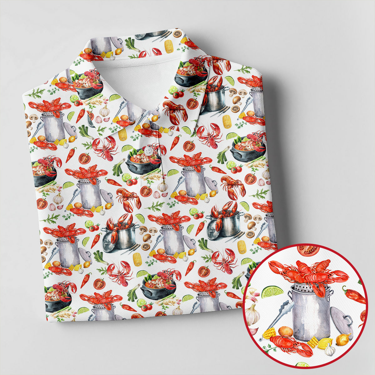 Crawfish Boil Pot Hawaiian Golf Shirt, Louisiana Crawfish Season Golf Shirts For Men