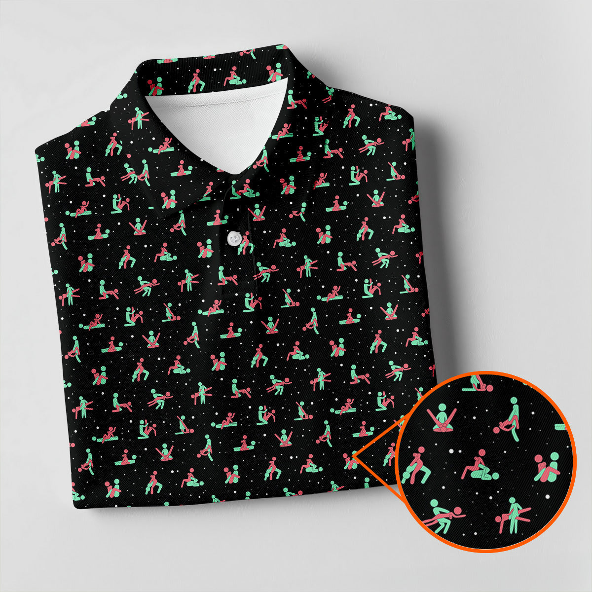 Naughty Couple Snow Pattern Christmas Golf Shirt, Fun Golf Shirts For Men, Golf Gift For Him, Polo Shirts For Men