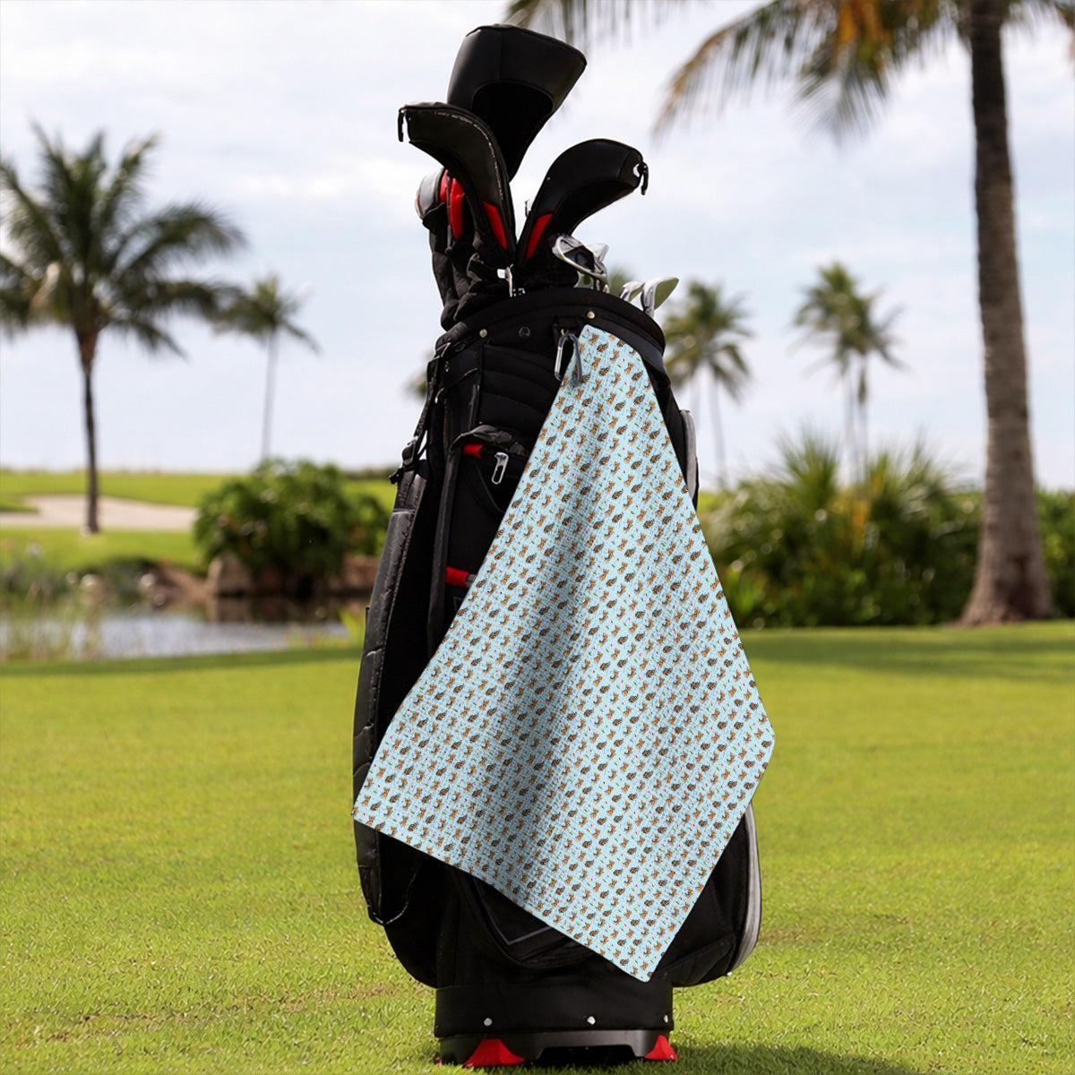Yorkshire Terrier Golf Towel, Cute Yorkie Pattern Golf Towels, Gift for Golf Lovers