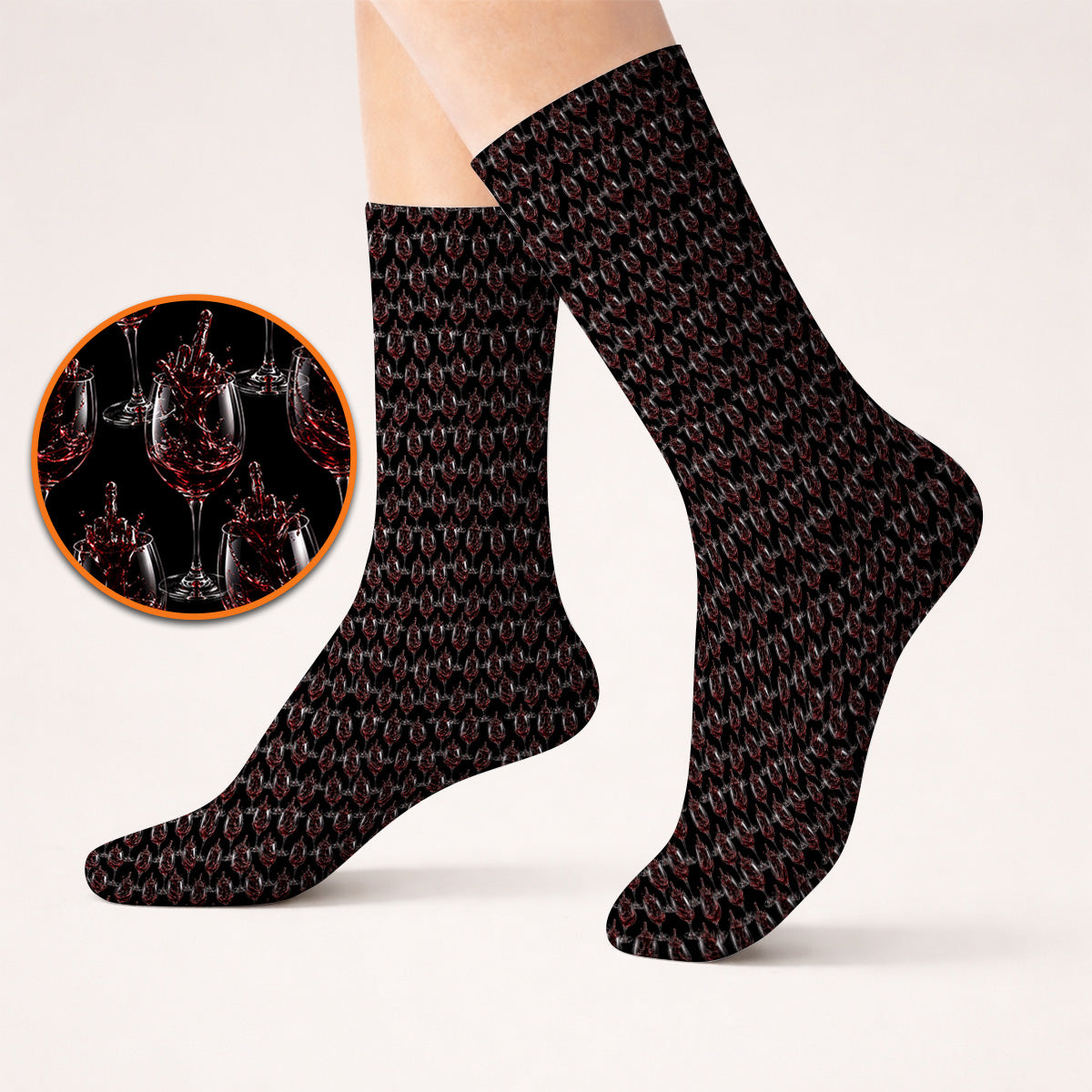 Cabernet Lover Golf Socks, Red Wine Pattern Golf Sock, Winery Inspired Golfer Gift
