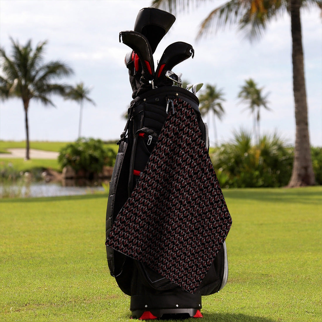 Cabernet Lover Golf Towels, Red Wine Pattern Golf Towel, Winery Inspired Golfer Gift