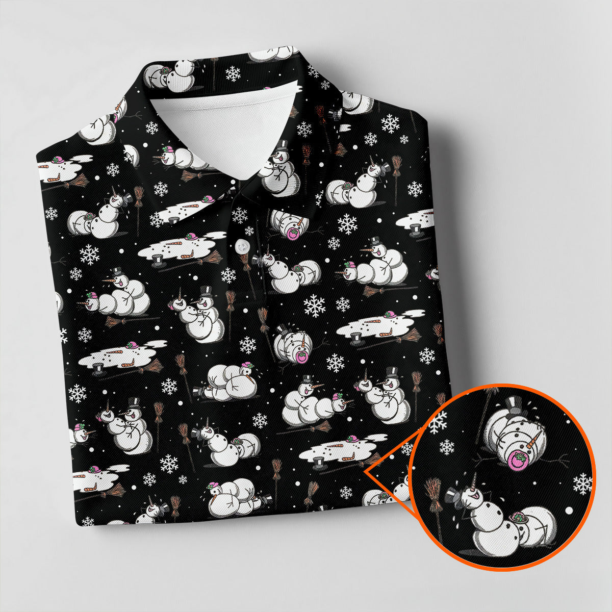 Funny Snowman Naughty Couple Black Golf Shirt, Christmas Golf Shirt, Golf Gift For Him, Polo Shirts For Men