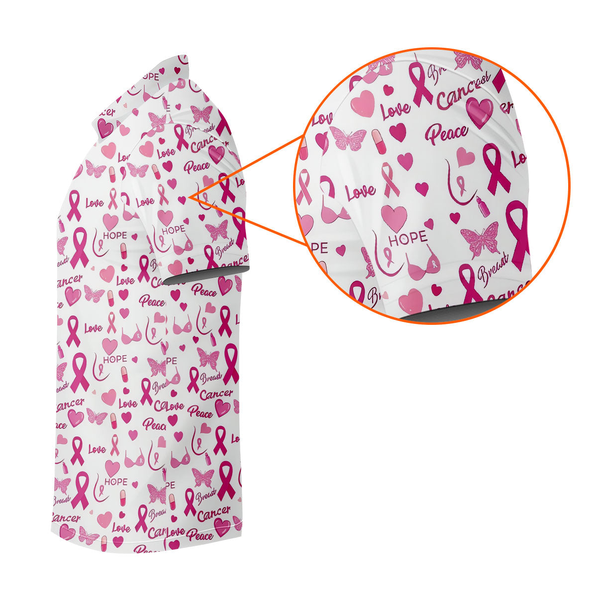 Love Hope Peace Butterfly Breast Cancer Polo Shirt, Ladies Golf Shirt, Women's Golf Tops