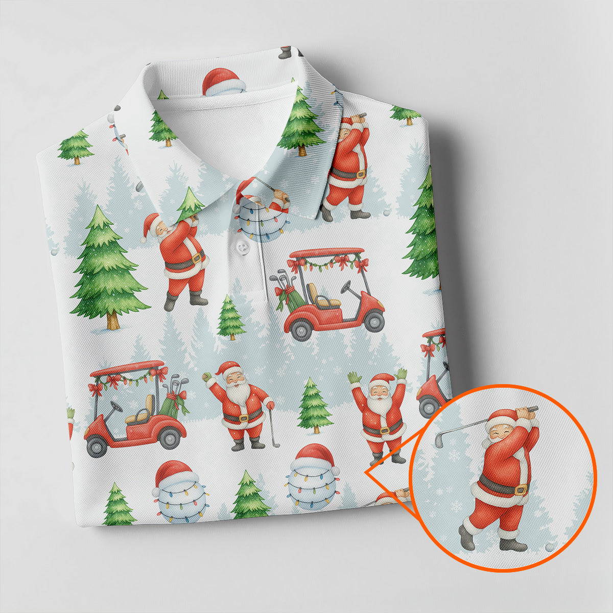 Santa Claus Golf Pose Funny Golf Shirts Women, Christmas Golf Shirt, White Polo Women, Christmas Golf Gift