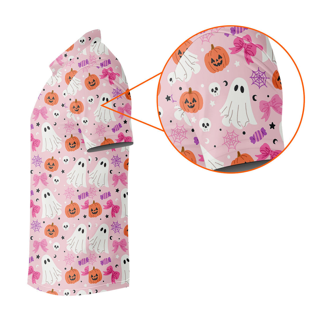 Ghost Coquette Candy Halloween Fun Golf Shirts For Men, Golfing Apparel, Golf Shirts For Men