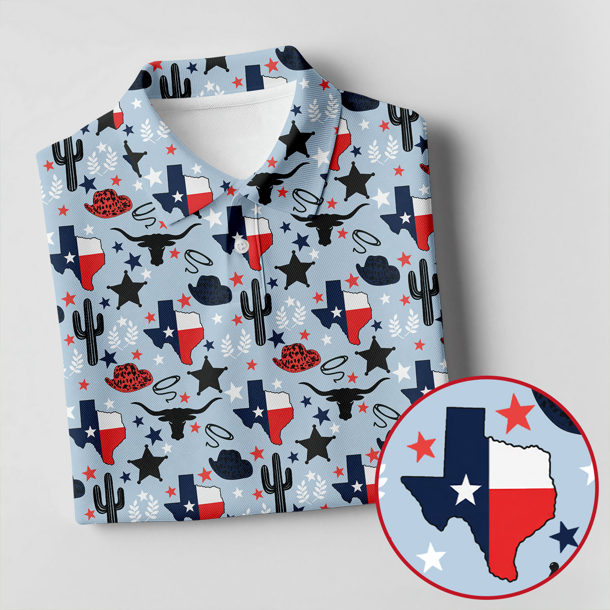 Texas Western Pattern Golf Polo Shirt, Ladies Golf Shirt, Women's Golf Apparel