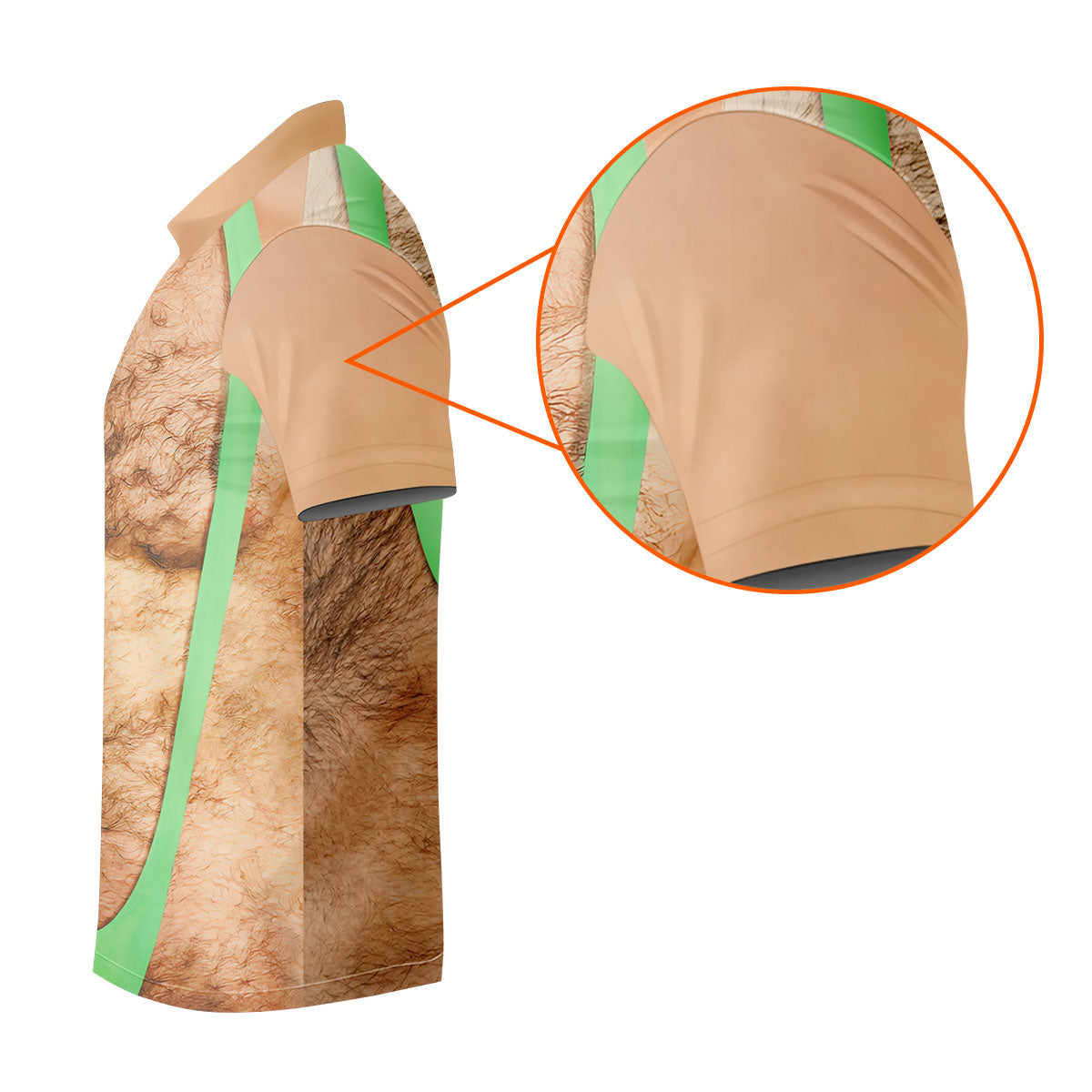 Funny Hairy Chest Illusion Golf Polo Shirt, Golf Polo Shirts For Men, Mens Golf Apparel