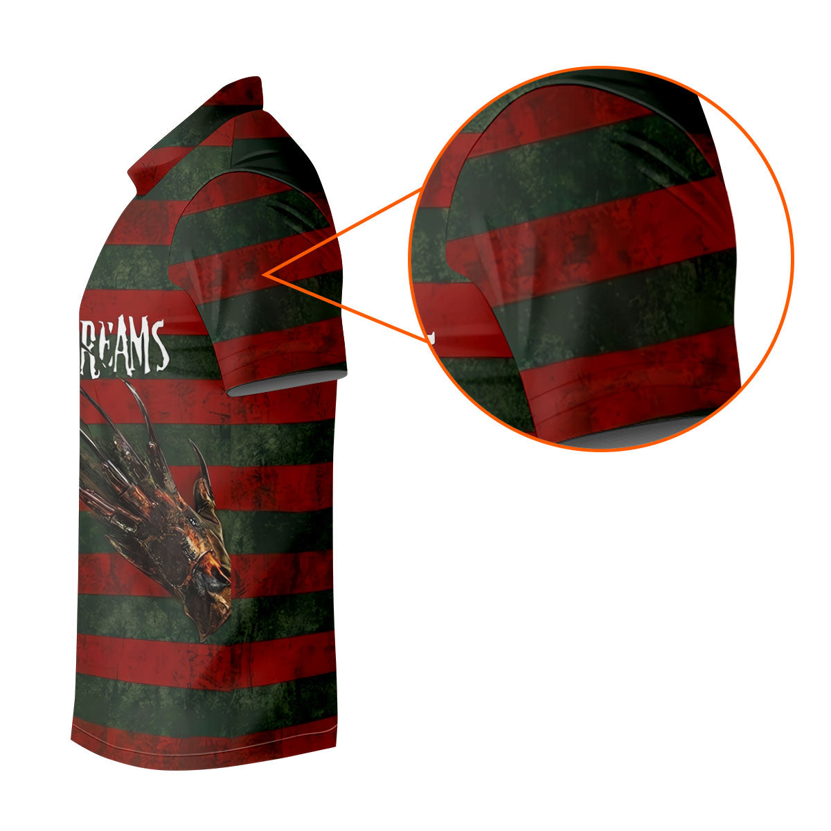 Sweet Dreams Horror Striped Golf Polo Shirt, Mens Golf Shirts, Golf Apparel For Men